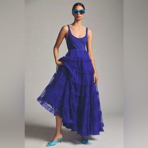 Anthropologie Let Me Be Tiered Tulle Dress